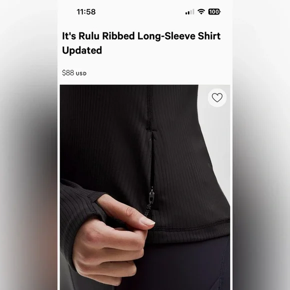 Lululemon Ribbed Long Sleeve Shirt - Picture 3 of 11